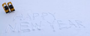 Happy New Year written in the snow