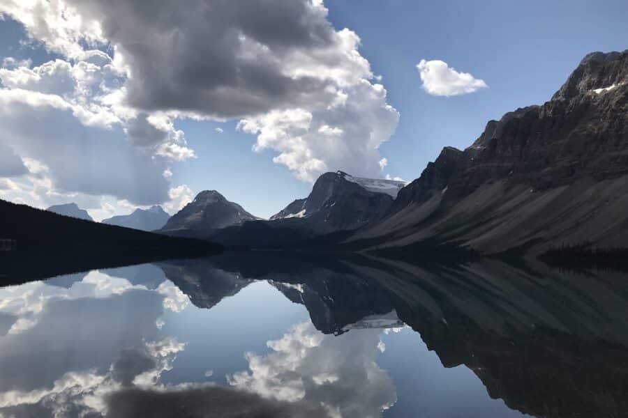 Reflection at Bow Lake in early July, 2023